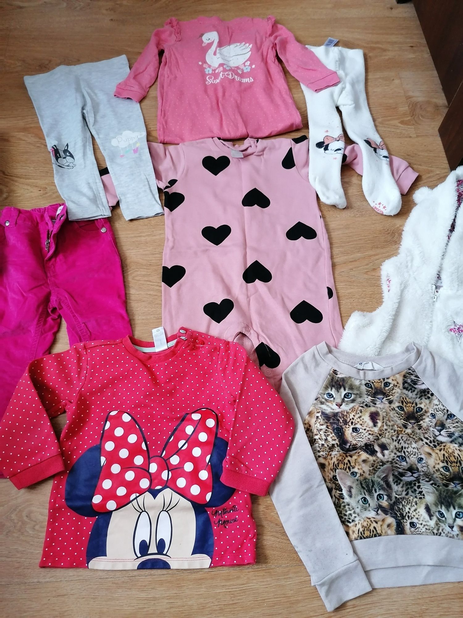 Paka ubranek dla dziewczynki 86 Myszka Minnie H&M