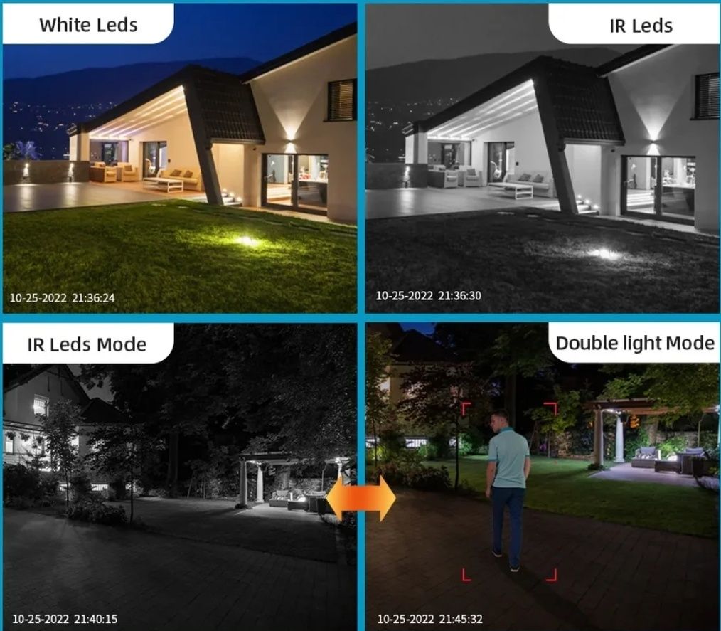 Kamera obrotowa 8MP Dwa obiektywy Monitoring Alarm Wykrywanie Ruchu