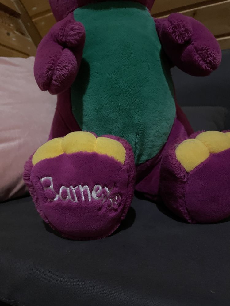 Pluszak duzy maskotkq misiek pluszowy Barney dinozaur fioletowy