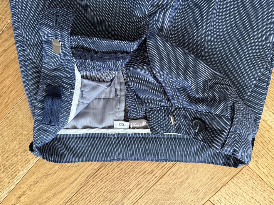 Garnitur niebieski rozm. 116 122 dla chłopca marynarka spodnie lidl