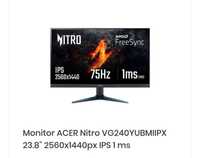 Monitor ACER Nitro VG240YUBMIIPX 24" 2560x1440px IPS 1 ms