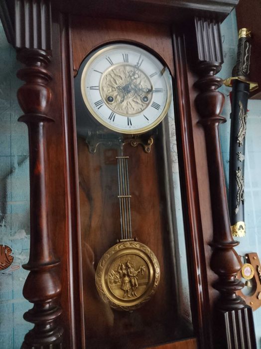 Часы настенные старинные Friedrich Mauthe, Schwenningen (FMS) XIX в.