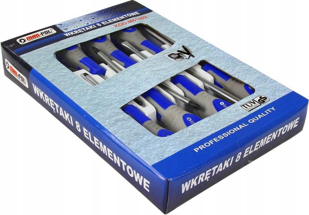 ZESTAW WKRĘTAKI ŚRUBOKRĘTY Z Magnesem Mocne 8szt Komplet