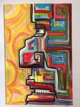 Obraz  „Totem”  akryl płótno 180x120 cm . Duży i kolorowy .