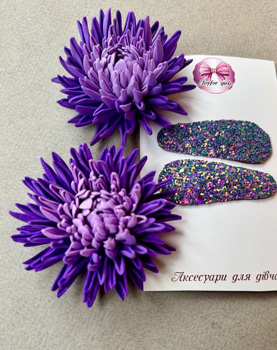 Хризантеми. Квіти для волосся. Хризантеми резинки