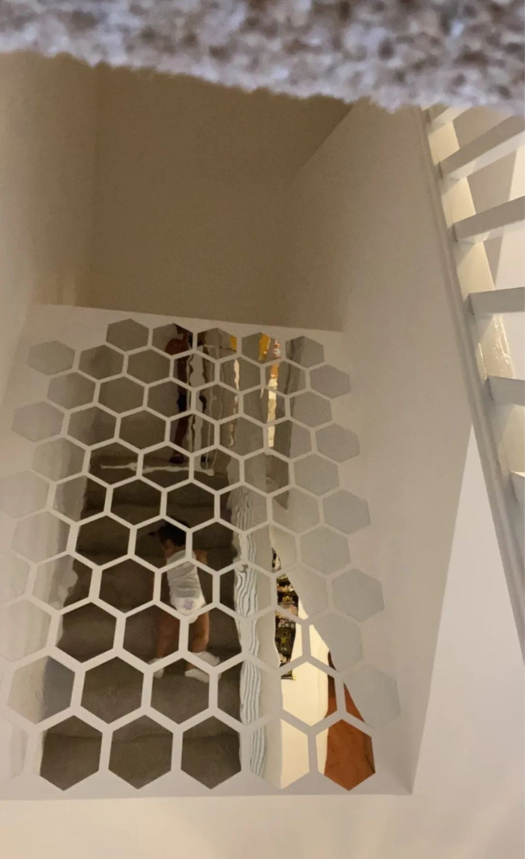 24szt naklejki lustrzane lustro przyklejane lusterka srebrne hexagon