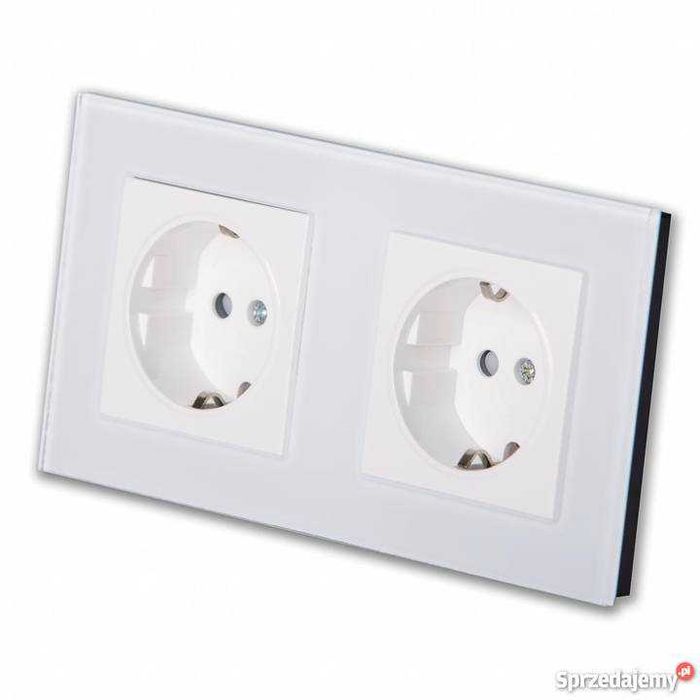 Gniazdo Elektryczne Podwójne 16 A Białe KOTI szkło
