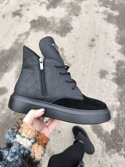 Ботинки жіночі зима,натуральна замша,шкіра