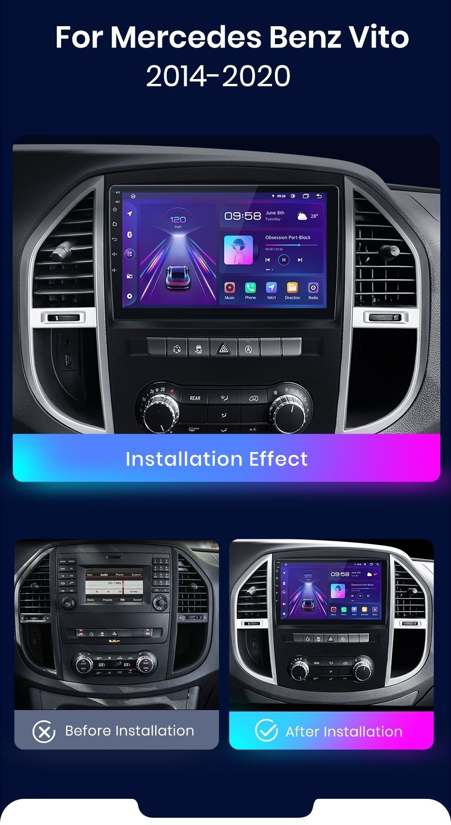 Radio nawigacja MERCEDES VITO W447 android GPS NAVI 447