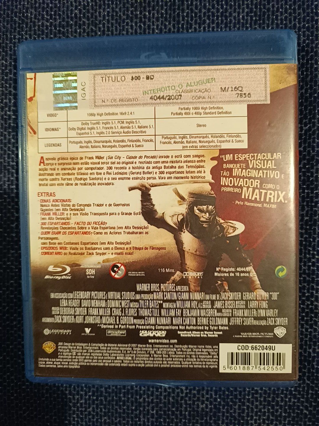 Blu ray do filme "300" (portes grátis)