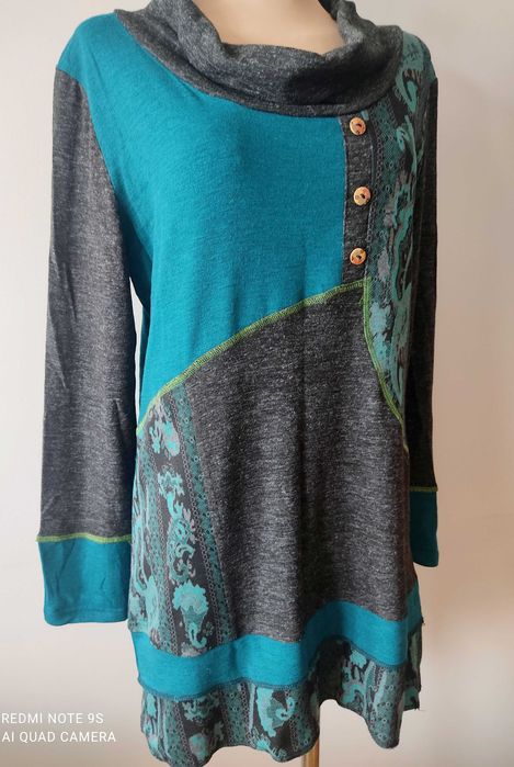 długi sweter tunika dzianina wzory r.L/XL