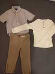 Zestaw beige koszule + spodnie dla chłopca R 110