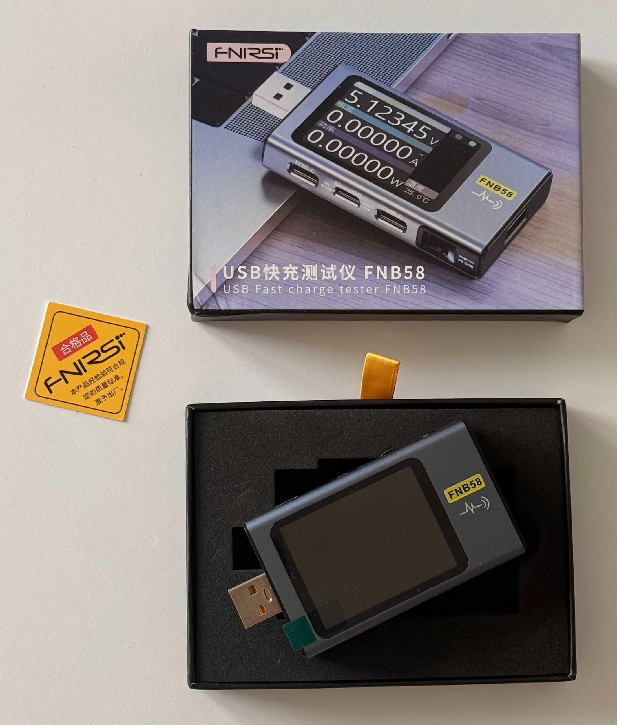 Fnirsi FNB58 z bluetooth miernik tester portu USB oraz przewodu