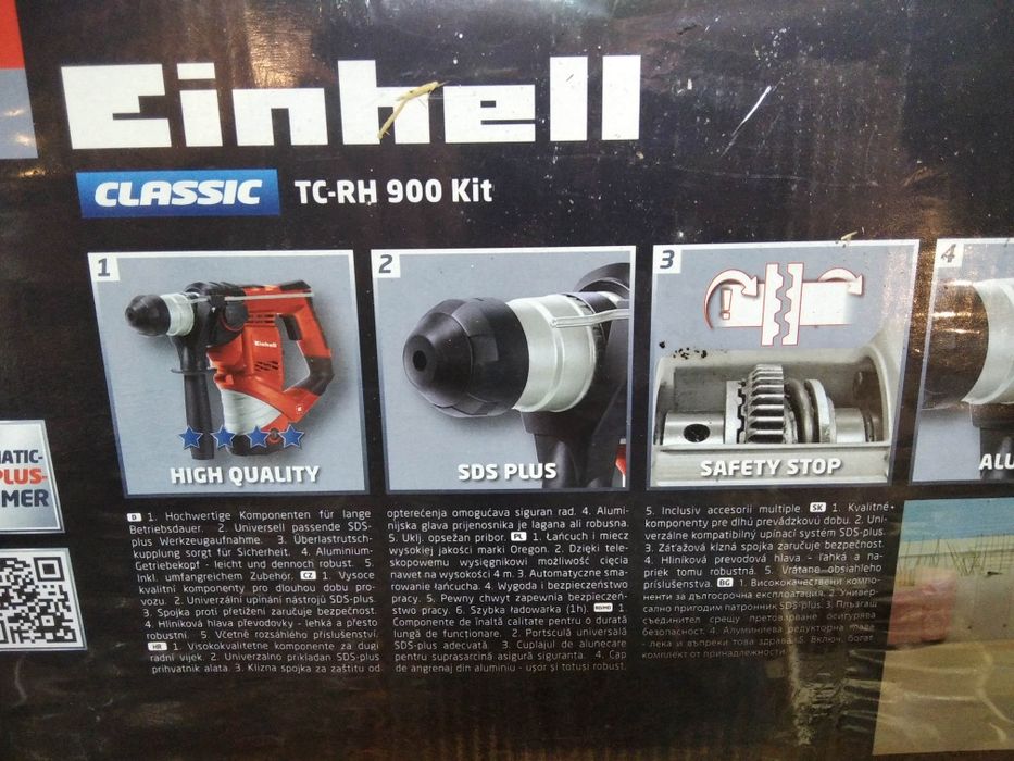 Młot udarowy Einhell TR-RH 900 + komplet wierteł