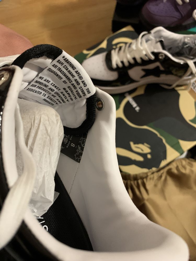 bape sta black and white