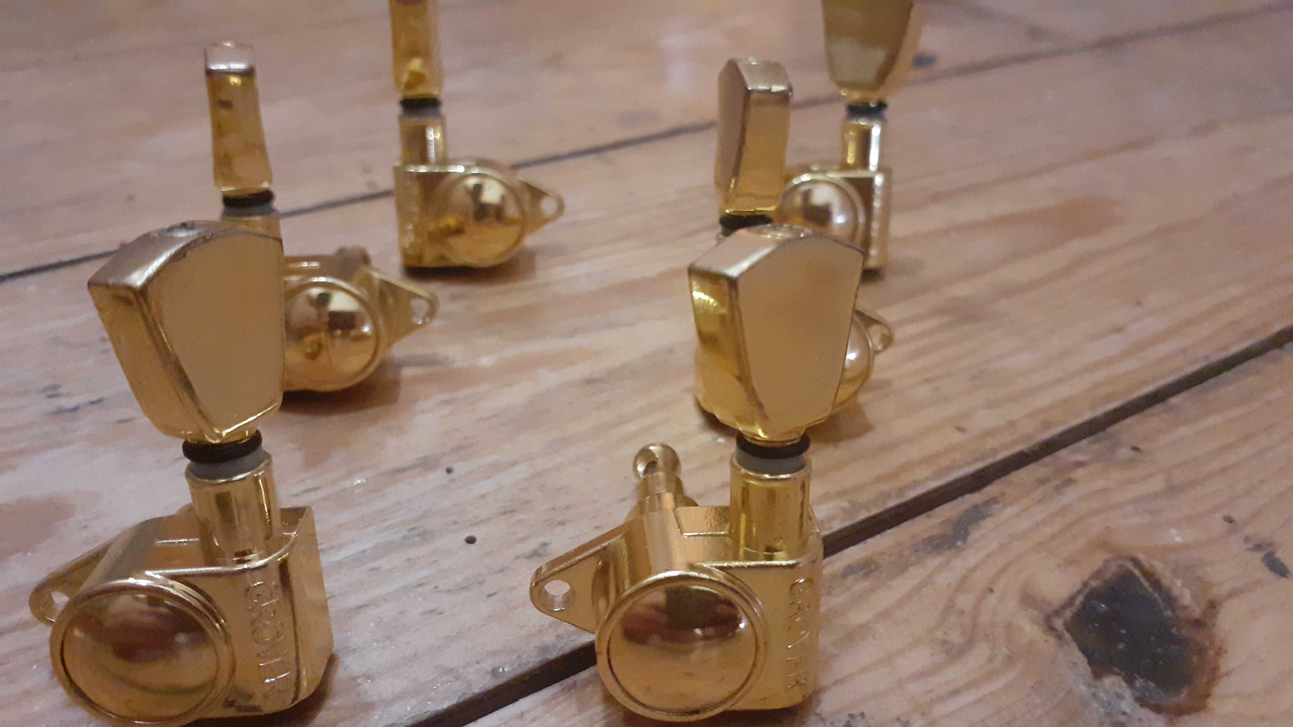 Conjunto de afinadores, ponte e tail piece (Dourado)