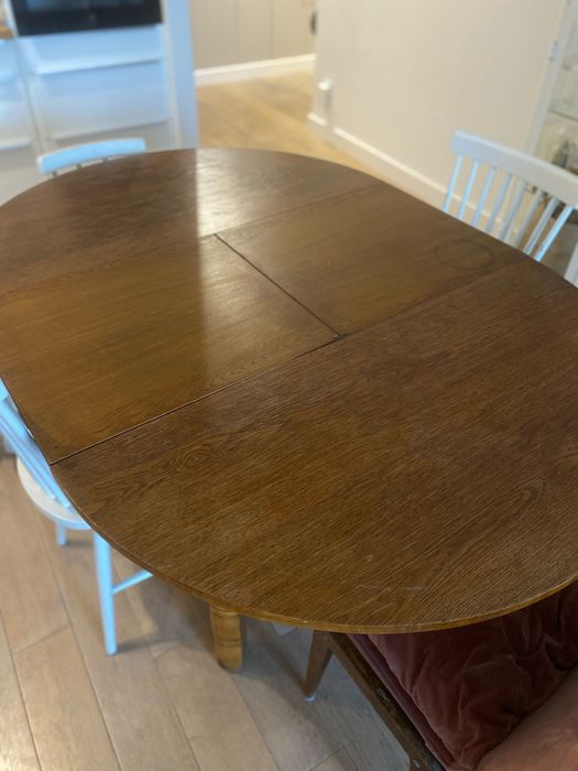 Stół drewniany 110cm, rozkladany, vintage