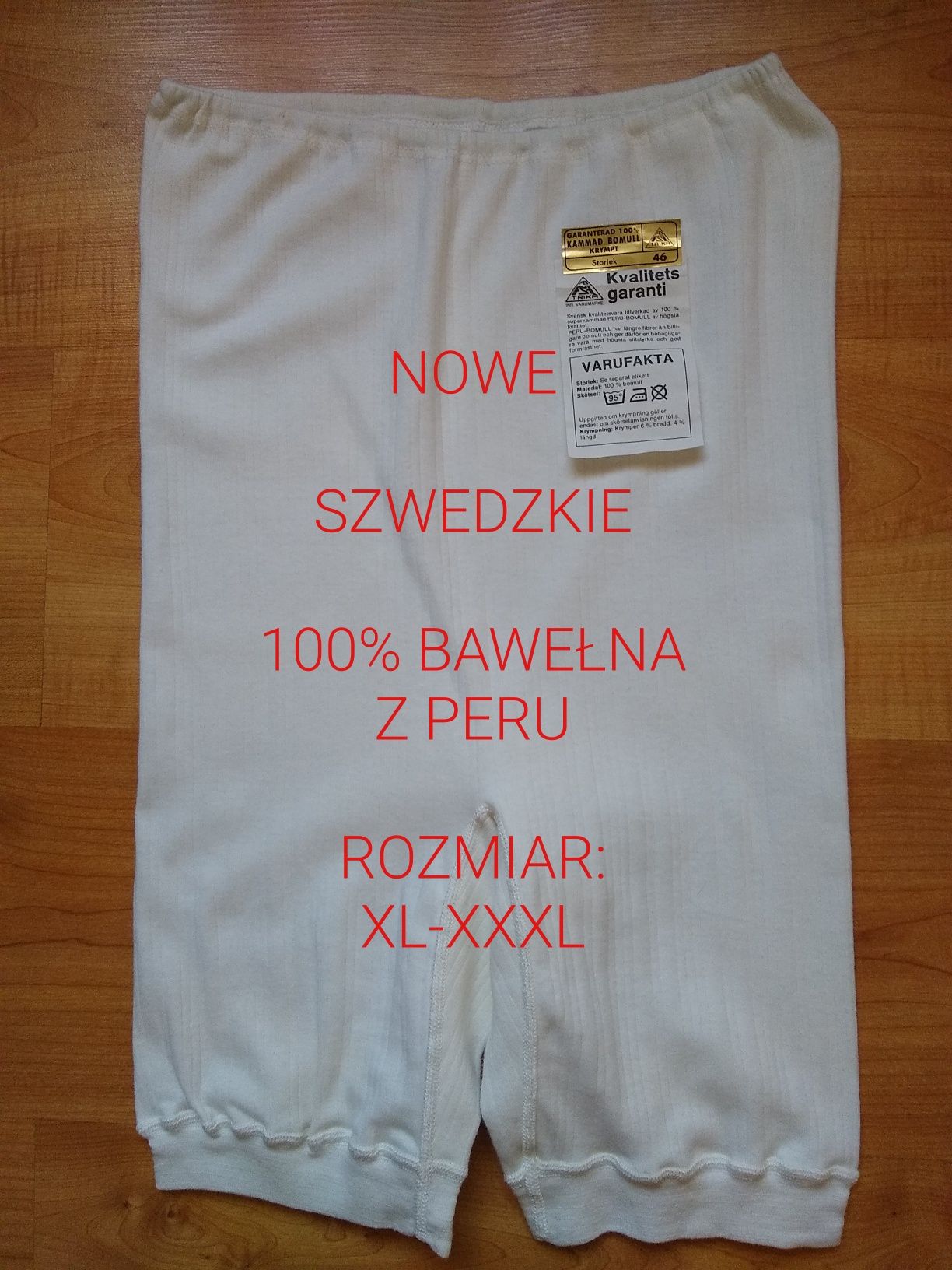 Szwedzkie damskie majtki/szorty, 100% Bawełna, Rozmiar XL-XXXL