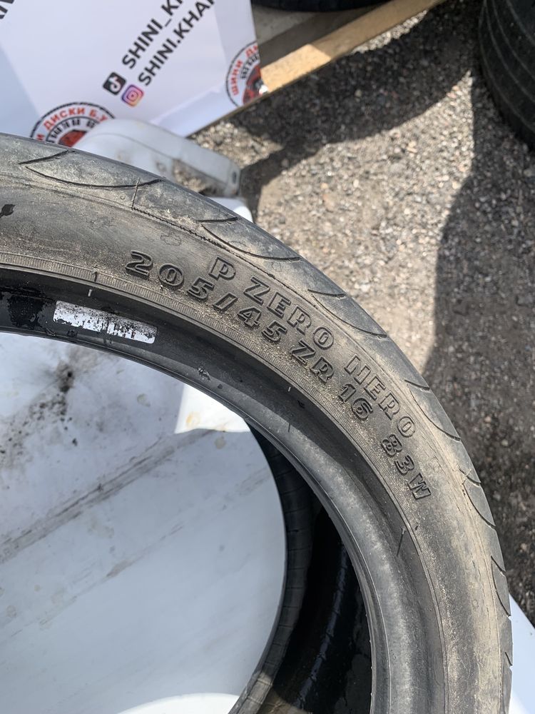 2шт 205/45R16 Pirelli PZero, СКЛАД Б/У РЕЗИНЫ