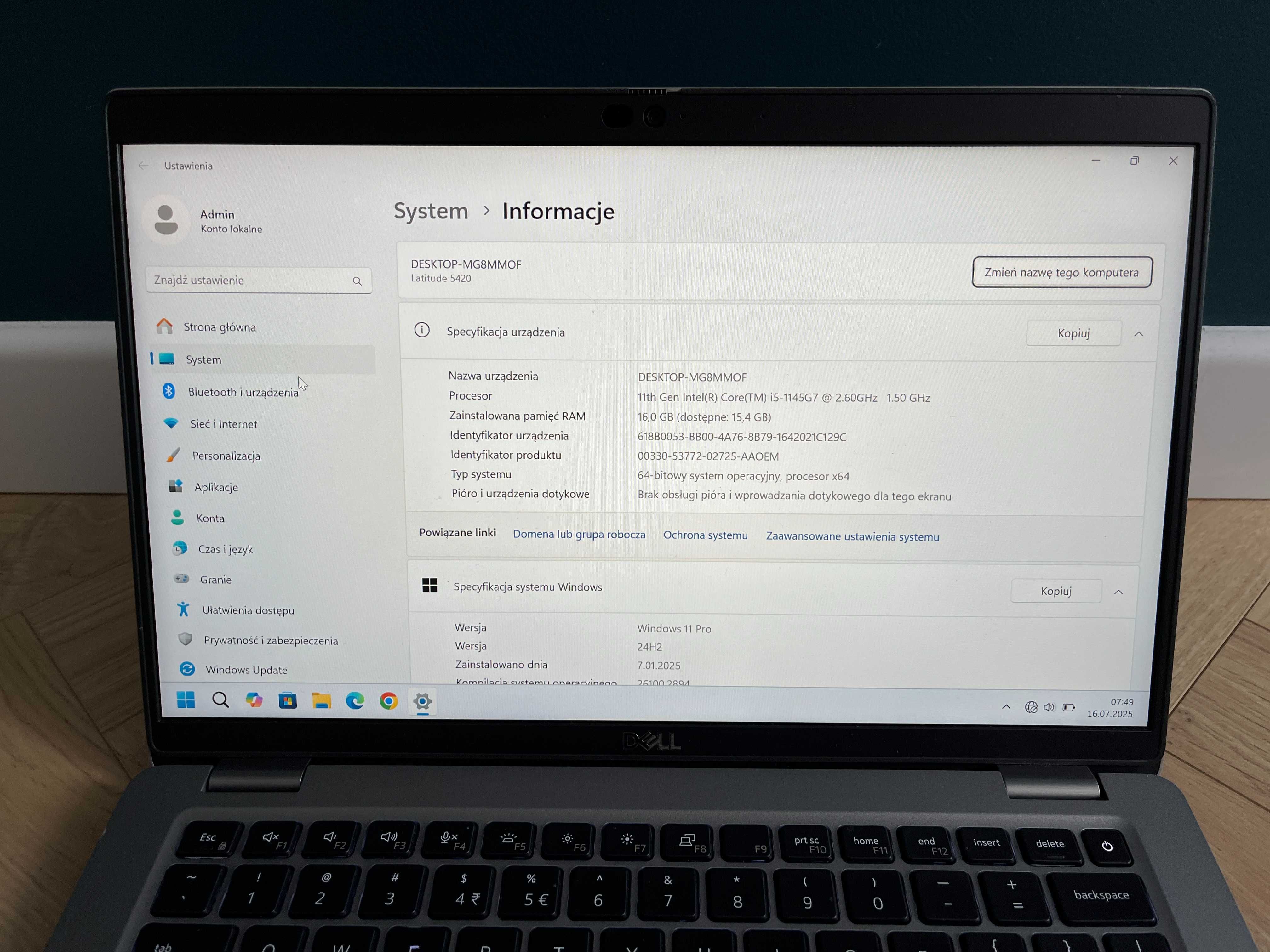 Laptop Dell Latitude 5420 Intel Core i5 2.60GHz 16GB 256GB SSD W11