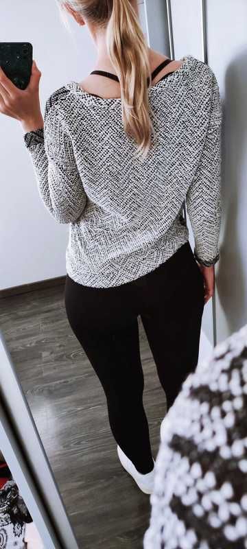Sweter damski biały, czarny NA SYLWESTRA, ZIMA #y2k #00s #oversize