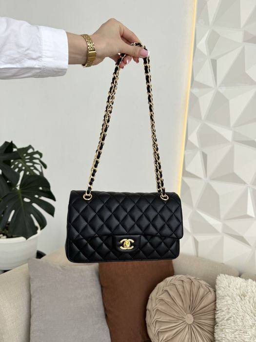 Сумка Chanel шкіра | чорна | золота фурнітура