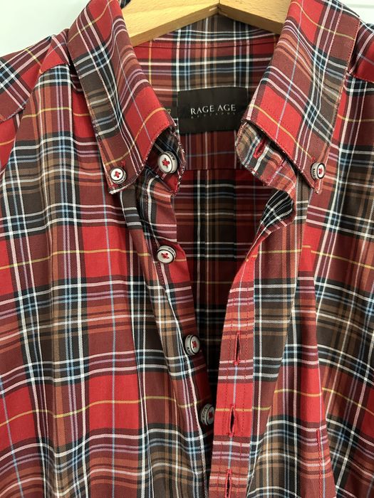 Koszula męska Rage Age by Czapul w kratkę czerwona projektant vintage