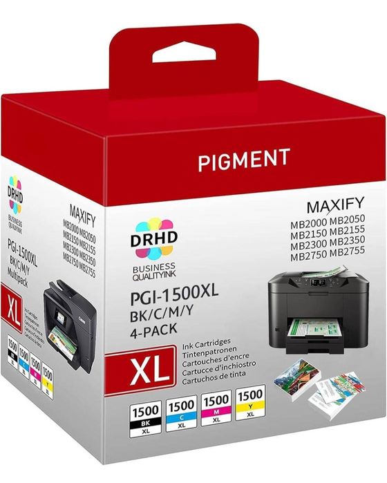 4 шт. Набір картриджів Pigment Maxify PGI-1500XL Сумісні картриджі для
