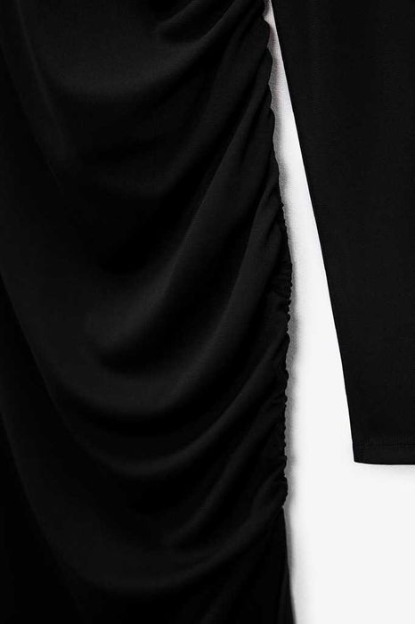 ZARA Luksusowa SUKIENKA asymetryczna drapowana S