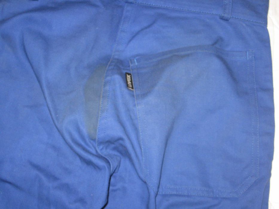 spodnie Uvex robocze niebieskie proste 48 4 kieszenie bawełna