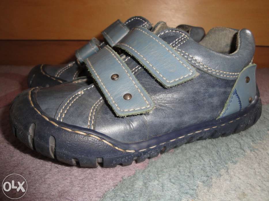 Skórzane buty DAWID r.27 BDB - dł.wkł.-17cm ,półbuty na rzep, trzewiki