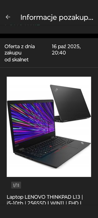 Laptop Lenovo ThinkPad 13,3/i5-10th