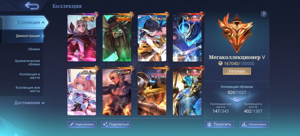 Продам аккаунт Mobile Legends(вложил около 4000$)