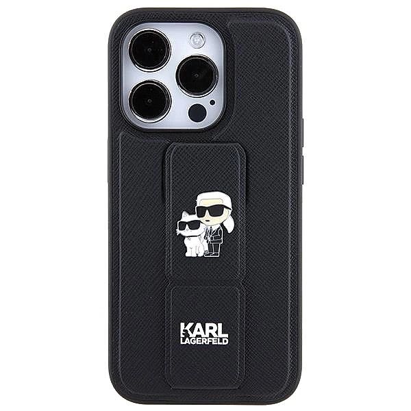 Etui Karl Lagerfeld Gripstand Saffiano Karl&Choupette Pins na iPhone 1