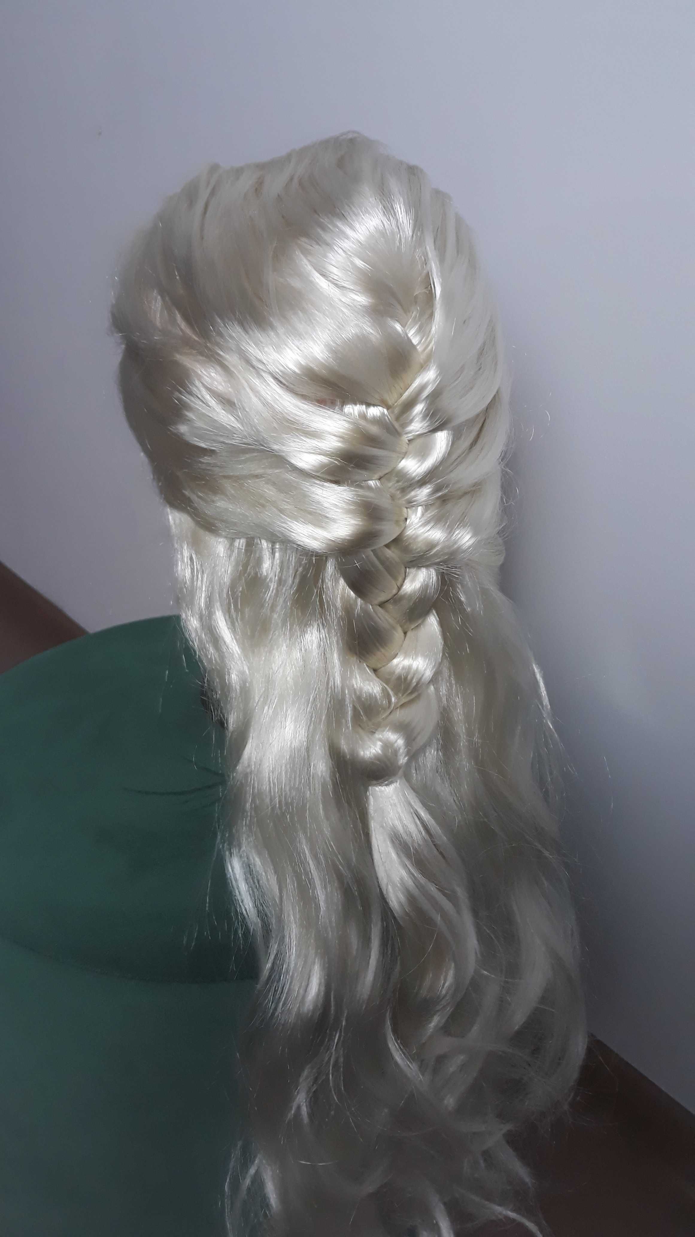 Peruka dziewczęca dziecięca długie blond włosy warkocz Elsa