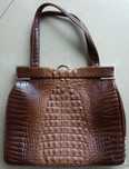 Kuferek vintage skóra lakierowana kroko 27x 24 cm