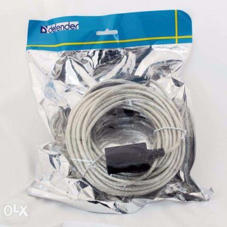 Активний USB подовжувач Defender USB 2.0 AM-AF USL115, репітер, 15мет