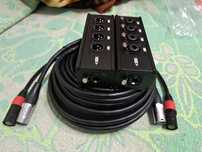Splitter box xlr jack 2 szt  plus kabel rj45 20m plus gratis