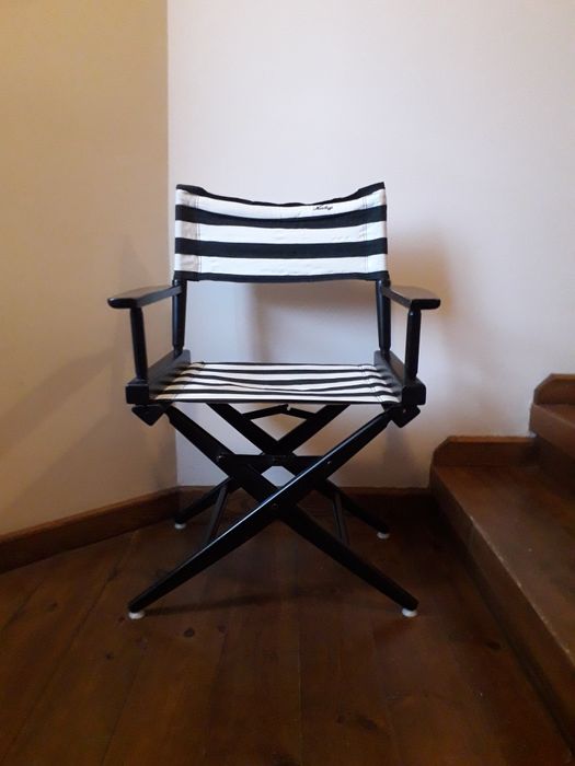 Krzesło reżyserskie, drewniane, składane