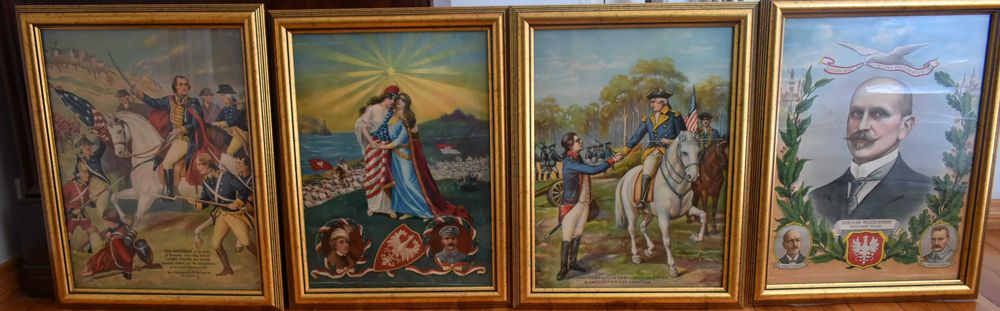 Obrazy patriotyczne -  Puławski, Kościuszko i Wojciechowski