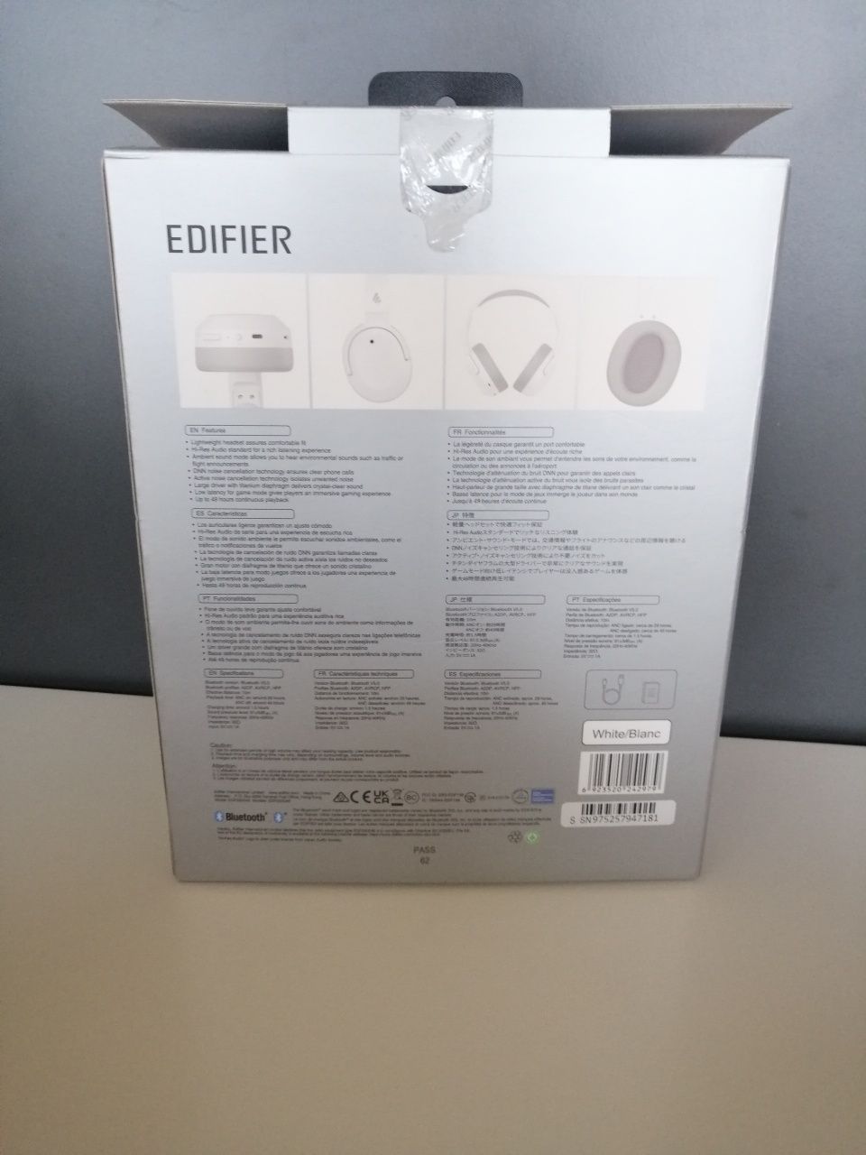 Słuchawki bezprzewodowe Edifier W820NB Bluetooth biały szary