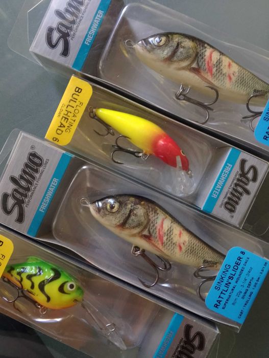 Zestaw - Woblery 4 x SALMO Bullhead Boxer Rattlin's Slider