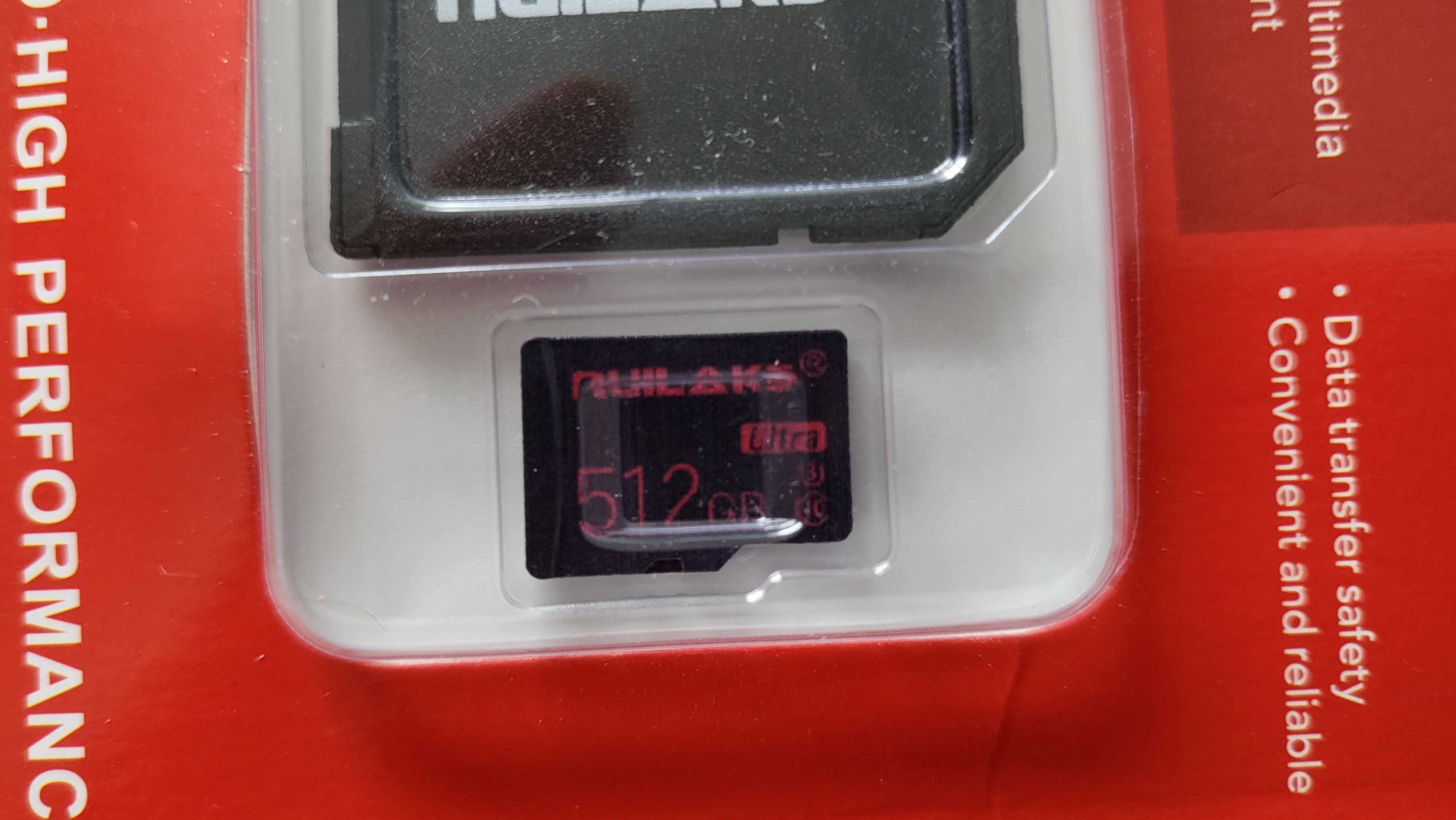 Karta pamięci Micro SD 512 GB Class 10 + adapter - nowa