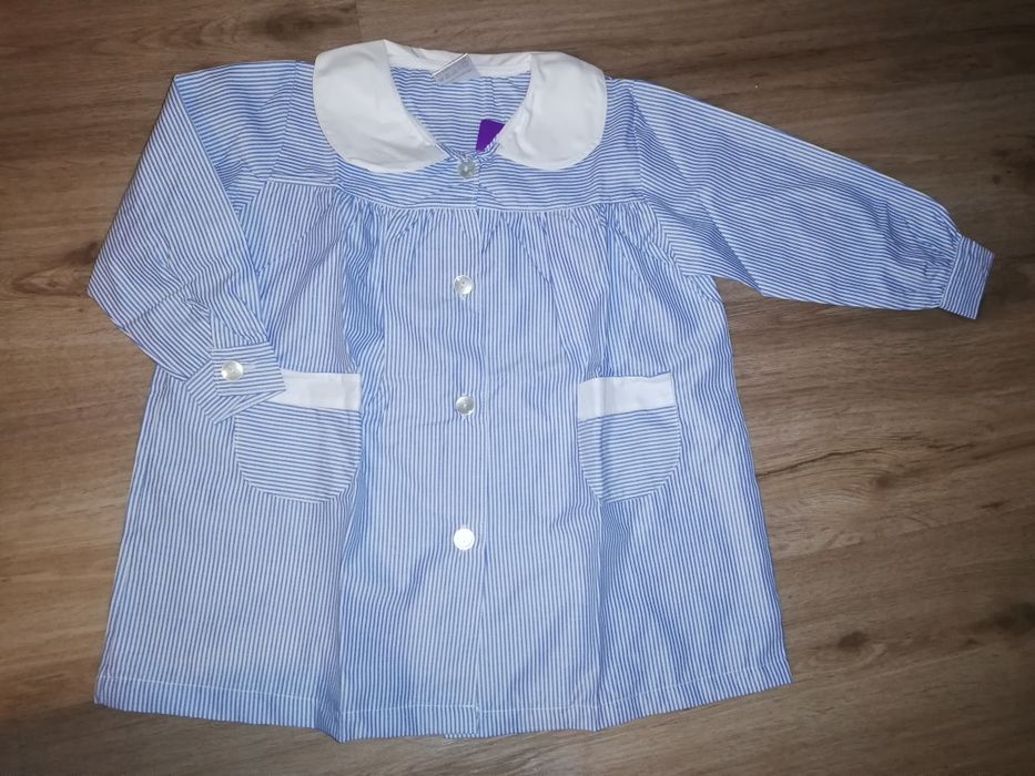 Bata de criança listada azul T-3 - novo