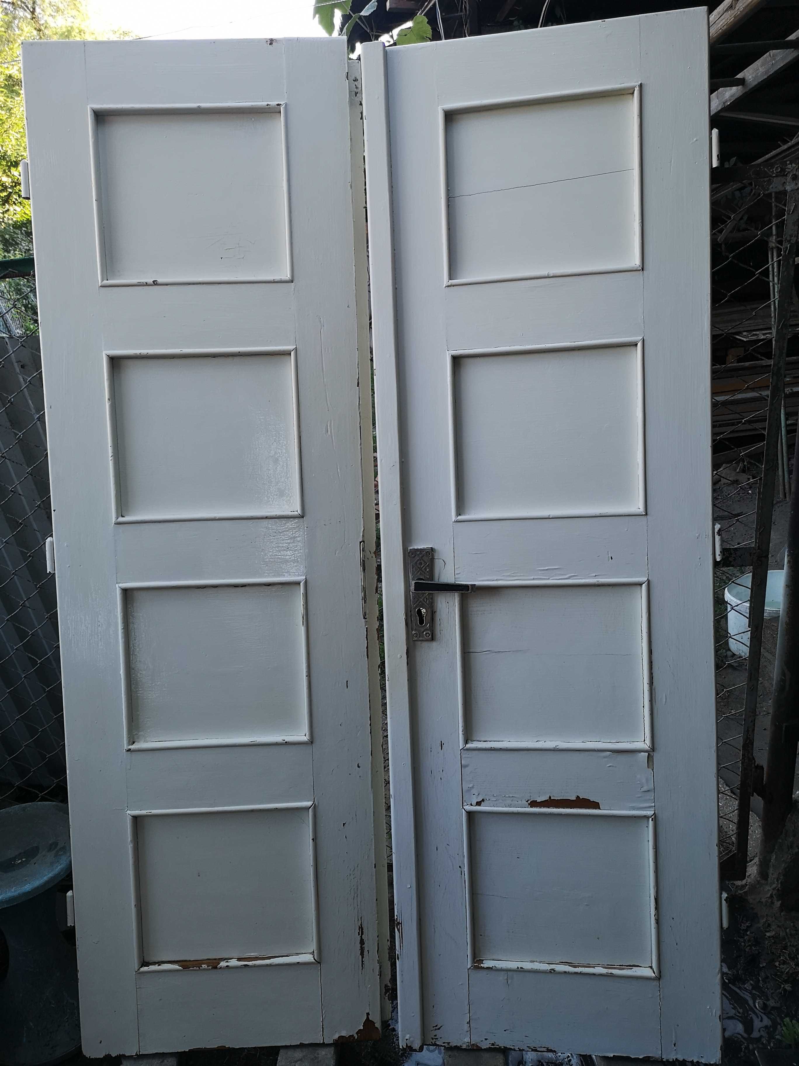 Вхідні подвійні дерев'яні двері