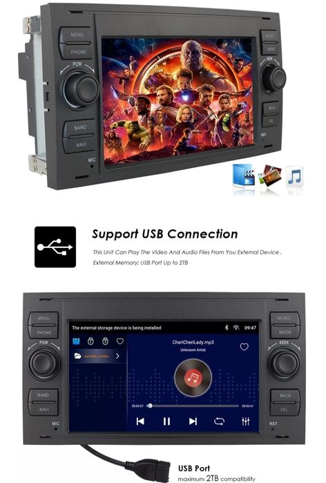 Radio Android Ford Focus Mondeo Galaxy C-Max S-Max Fiesta Kuga Transit