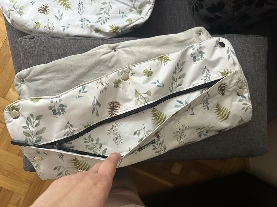 Zestaw Śpiworek +mufka SUPERB Eskimo Leśny Srebrny Samiboo.