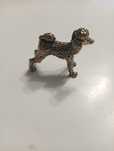 Figurka metalowa mosiądz pies pudel wysokość 4 cm długość 4,5 cm