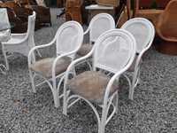białe fotele rattanowe