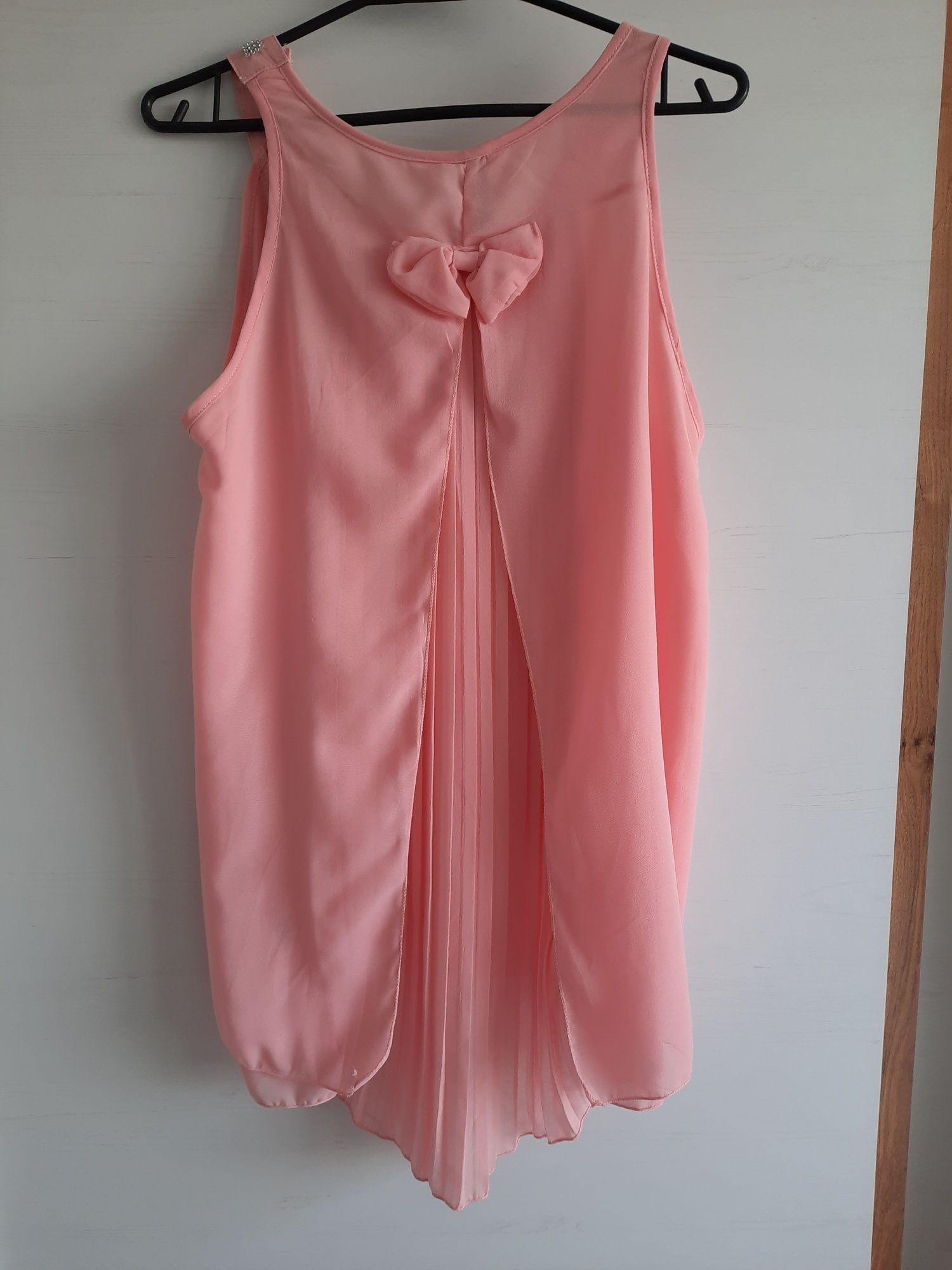 Nowa bluzka różowa cekiny plisy M 38